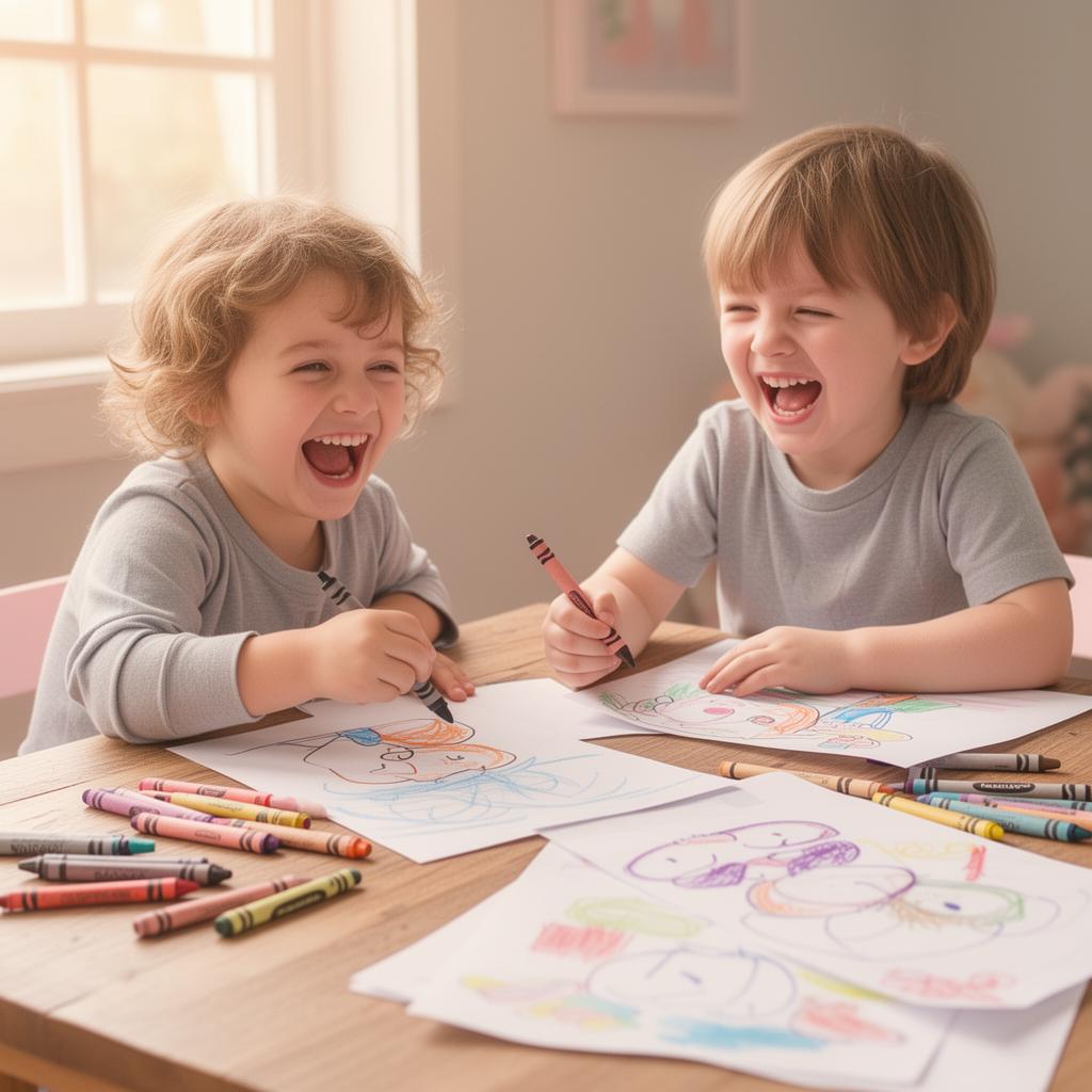 Kids drawing together